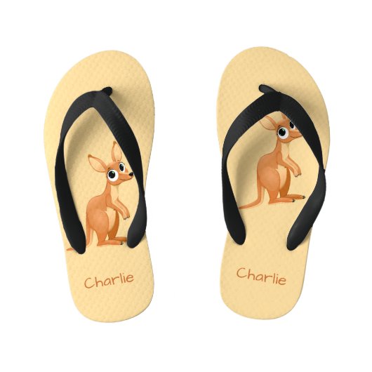 Cute Kangaroo aangepaste teenslippers (Voetbed)