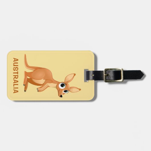 Cute Kangaroo aangepaste tekst bagagelabel (Voorkant horizontaal)