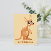 Cute Kangaroo aangepaste tekst briefkaart (Staand voorkant)