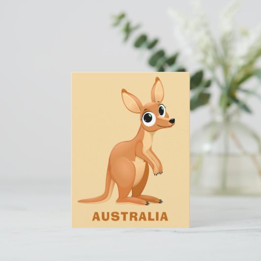 Cute Kangaroo aangepaste tekst briefkaart (Staand voorkant)