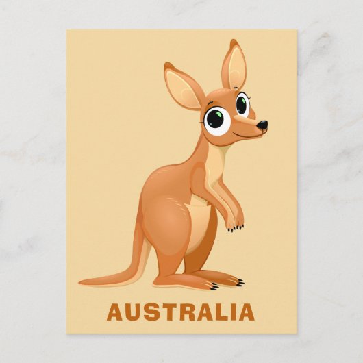 Cute Kangaroo aangepaste tekst briefkaart (Voorkant)
