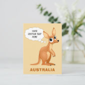 Cute Kangaroo aangepaste tekst briefkaart (Staand voorkant)