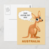 Cute Kangaroo aangepaste tekst briefkaart (Voorkant / Achterkant)