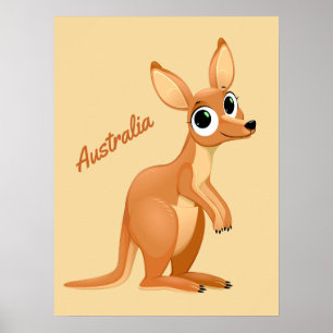 Cute Kangaroo aangepaste tekst poster