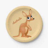 Cute Kangaroo aangepaste tekstpapieren borden Papieren Bordje (Voorkant)
