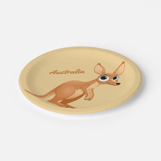 Cute Kangaroo aangepaste tekstpapieren borden Papieren Bordje (Gekanteld)