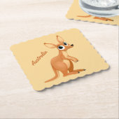 Cute Kangaroo aangepaste tekstpapieren onderzetter (Gebogen)