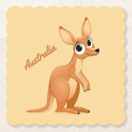 Cute Kangaroo aangepaste tekstpapieren onderzetter
