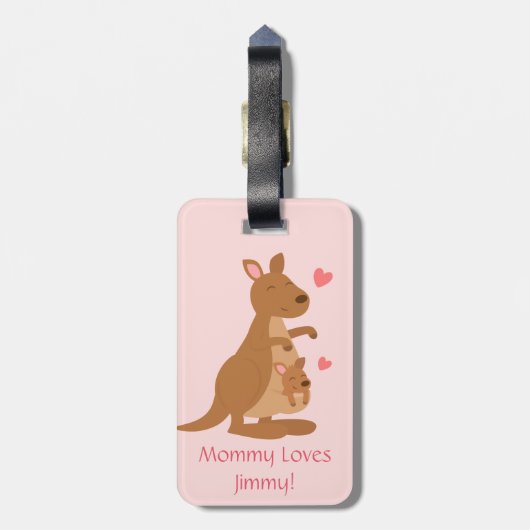 Cute Kangaroo Baby Joey voor kinderen Bagagelabel (Achterkant verticaal)