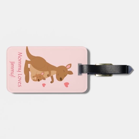 Cute Kangaroo Baby Joey voor kinderen Bagagelabel (Achterkant horizontaal)