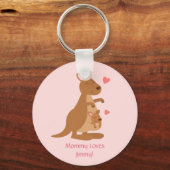 Cute Kangaroo Baby Joey voor kinderen Sleutelhanger (Voorkant)