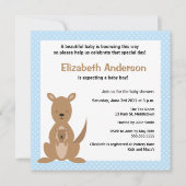 Cute Kangaroo Baby shower Invitation - Boy Kaart (Voorkant)