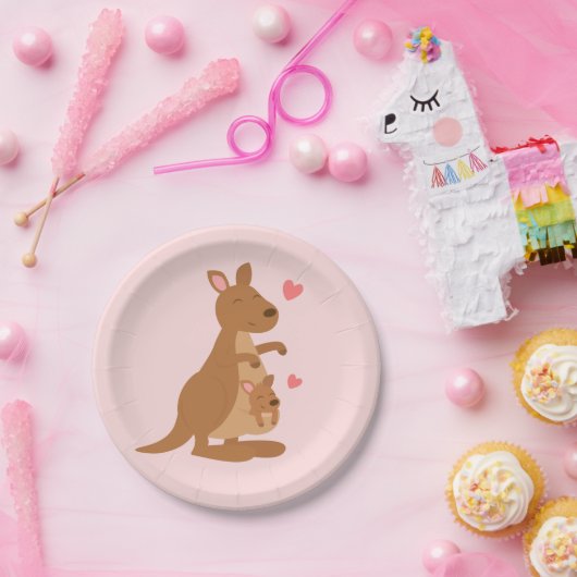 Cute Kangaroo Baby shower Party Borden Papieren Bordje (Feest)