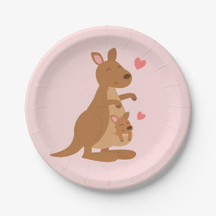 Cute Kangaroo Baby shower Party Borden Papieren Bordje