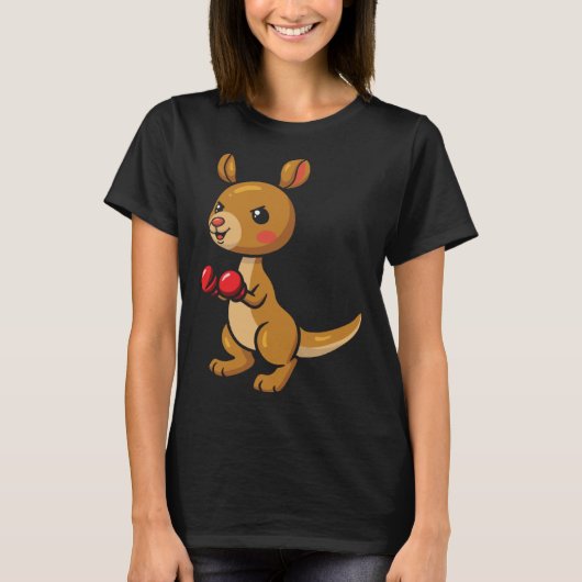 Cute Kangaroo Boxing I Kangaroos Animal Friend Mar T-shirt (Voorkant)