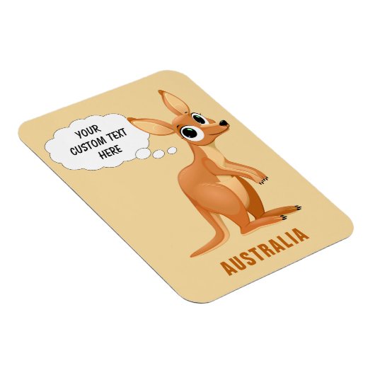 Cute Kangaroo custom text magnet Magneet (Rechterzijde)
