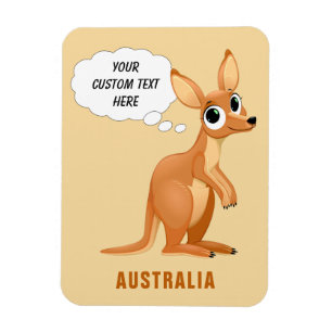 Cute Kangaroo custom text magnet Magneet