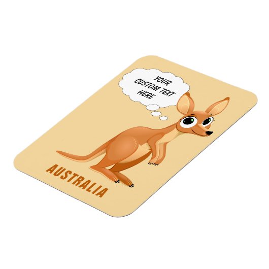 Cute Kangaroo custom text magnet Magneet (Linkerzijde)