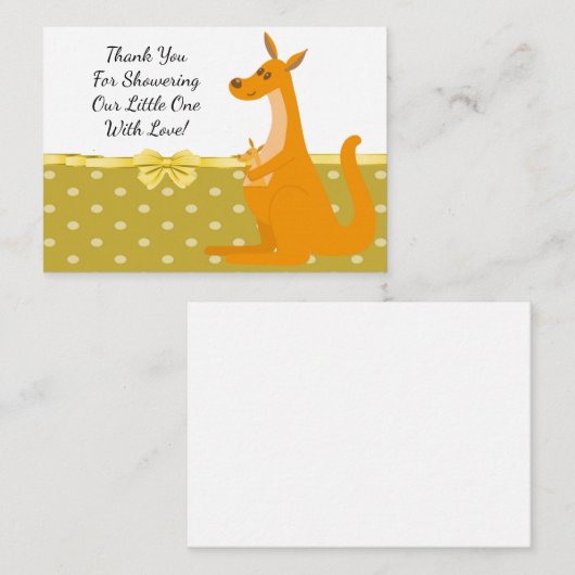 Cute Kangaroo en haar Baby Dank u wel Notitiekaartje (Voorkant / Achterkant)