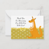Cute Kangaroo en haar Baby Dank u wel Notitiekaartje (Voorkant)