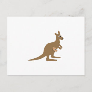 Cute Kangaroo en Joey Briefkaart