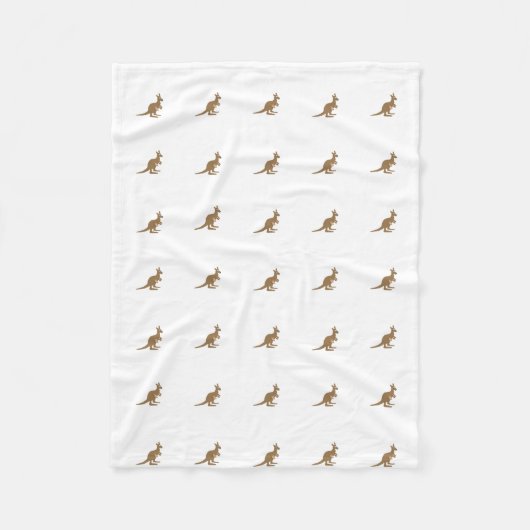 Cute Kangaroo en Joey Fleece Deken (Voorkant)