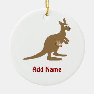 Cute Kangaroo en Joey Keramisch Ornament