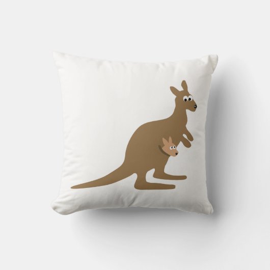Cute Kangaroo en Joey Kussen (Voorkant)