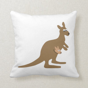 Cute Kangaroo en Joey Kussen