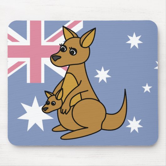 Cute Kangaroo en Joey Muismat (Voorkant)
