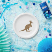 Cute Kangaroo en Joey Papieren Bordje (Feest)
