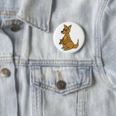Cute Kangaroo en Joey Ronde Button 5,7 Cm (In situ)