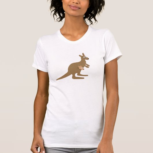 Cute Kangaroo en Joey T-Shirt (Voorkant)