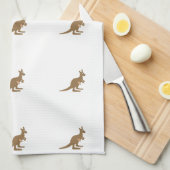 Cute Kangaroo en Joey Theedoek (Quarter Fold)