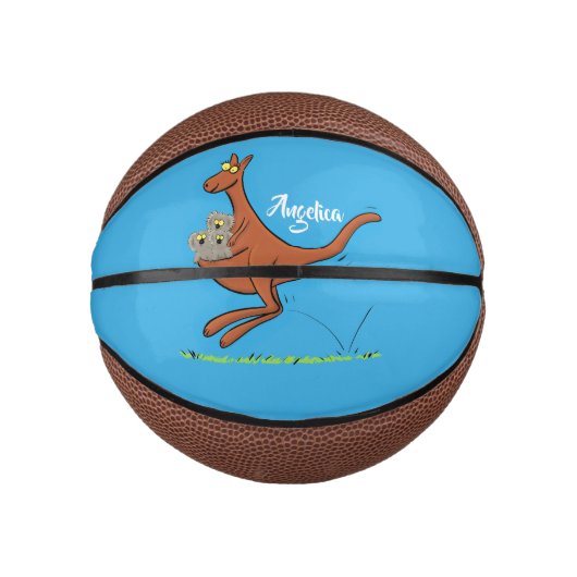 Cute kangaroo en koalas cartoon basketbal (Voorkant)