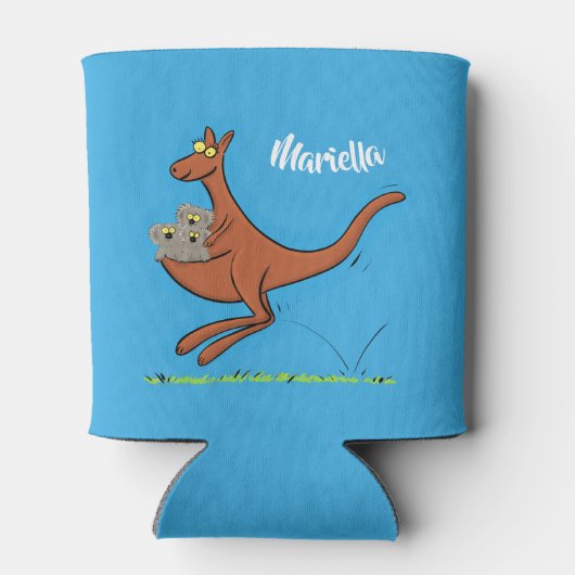 Cute kangaroo en koalas cartoon blikjeskoeler (Achterkant)