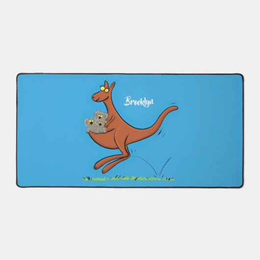 Cute kangaroo en koalas cartoon bureaumat (Voorkant)