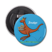 Cute kangaroo en koalas cartoon button flesopener (Voorkant)