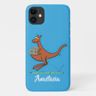 Cute kangaroo en koalas cartoon Case-Mate iPhone case