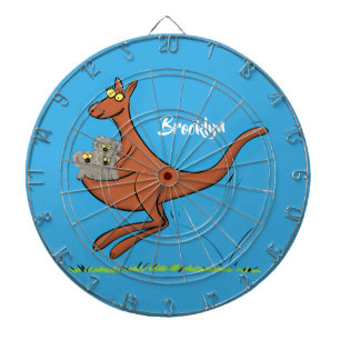 Cute kangaroo en koalas cartoon dartbord
