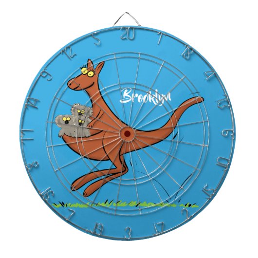 Cute kangaroo en koalas cartoon dartbord (Voorkant)