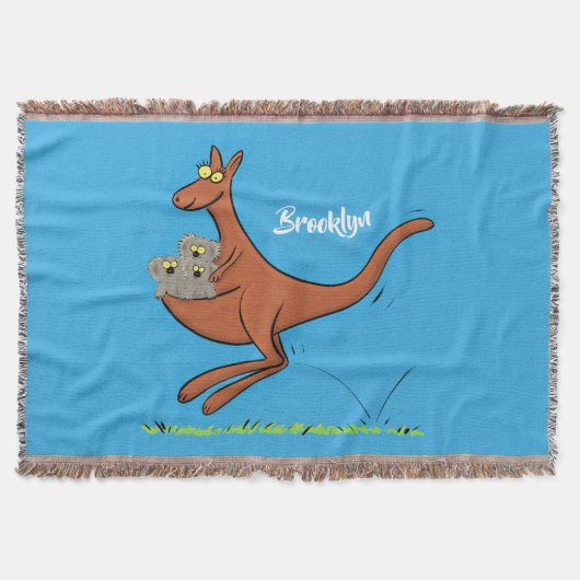 Cute kangaroo en koalas cartoon deken (Voorkant)