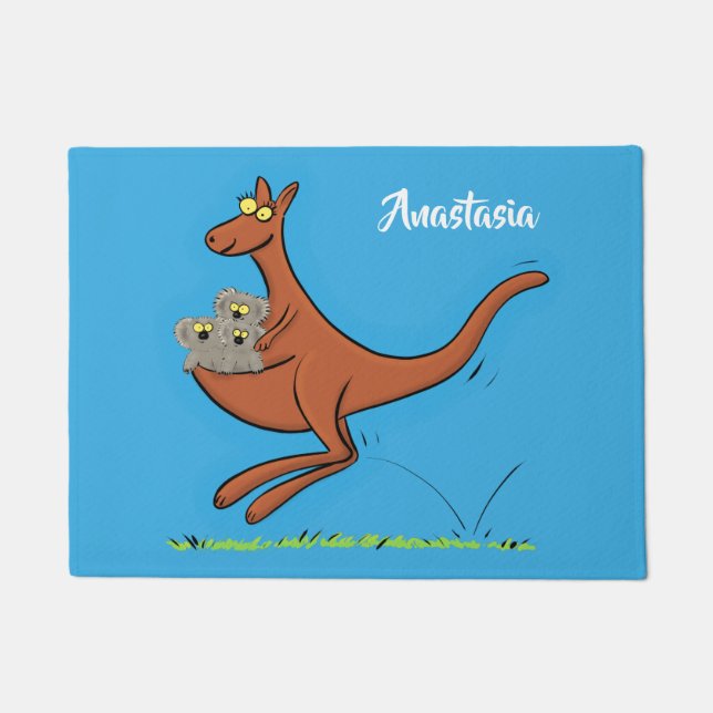 Cute kangaroo en koalas cartoon deurmat (Voorkant)
