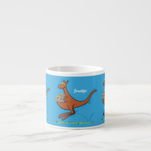 Cute kangaroo en koalas cartoon espresso kop