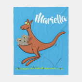 Cute kangaroo en koalas cartoon fleece deken (Voorkant)