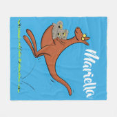 Cute kangaroo en koalas cartoon fleece deken (Voorkant (Horizontaal))