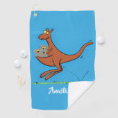Cute kangaroo en koalas cartoon golfhanddoek (Insitu)