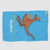 Cute kangaroo en koalas cartoon golfhanddoek (Horizontaal)