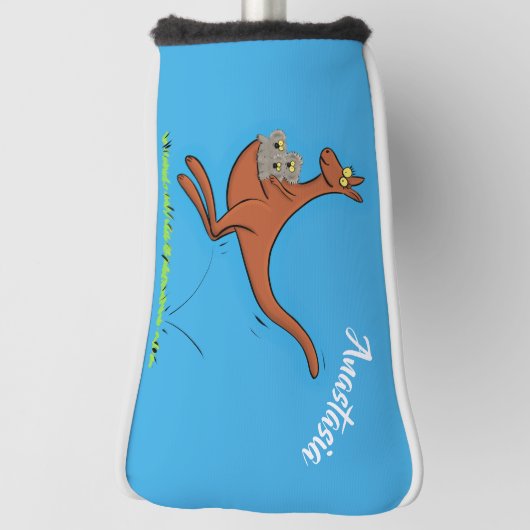 Cute kangaroo en koalas cartoon golfheadcover (Draai 90)