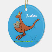Cute kangaroo en koalas cartoon keramisch ornament (Links)